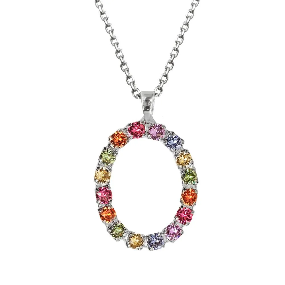 Letter Necklace O / Rainbow Combo