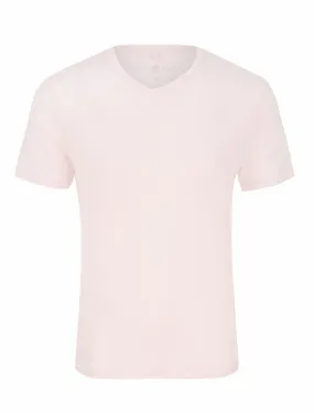 Light Pink V-Neck Modal T-Shirt