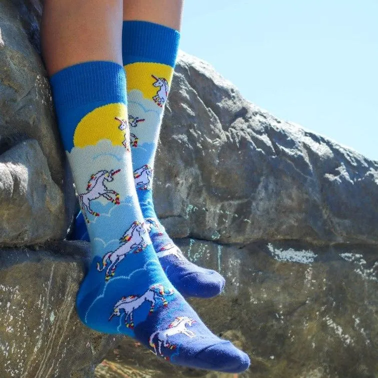 Majestic Flying Unicorns in the Clouds Socks (Adult Medium - Women's Shoe Sizes 5-10)