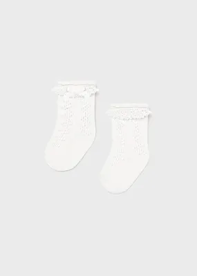 Mayoral 9427 059 - Natural Long Openwork Socks