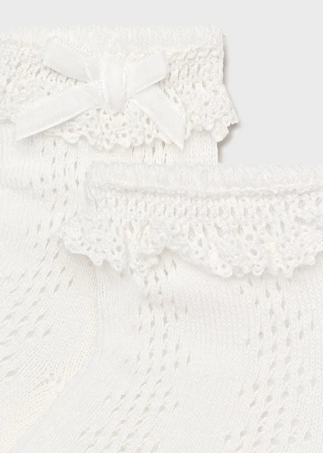 Mayoral 9427 059 - Natural Long Openwork Socks