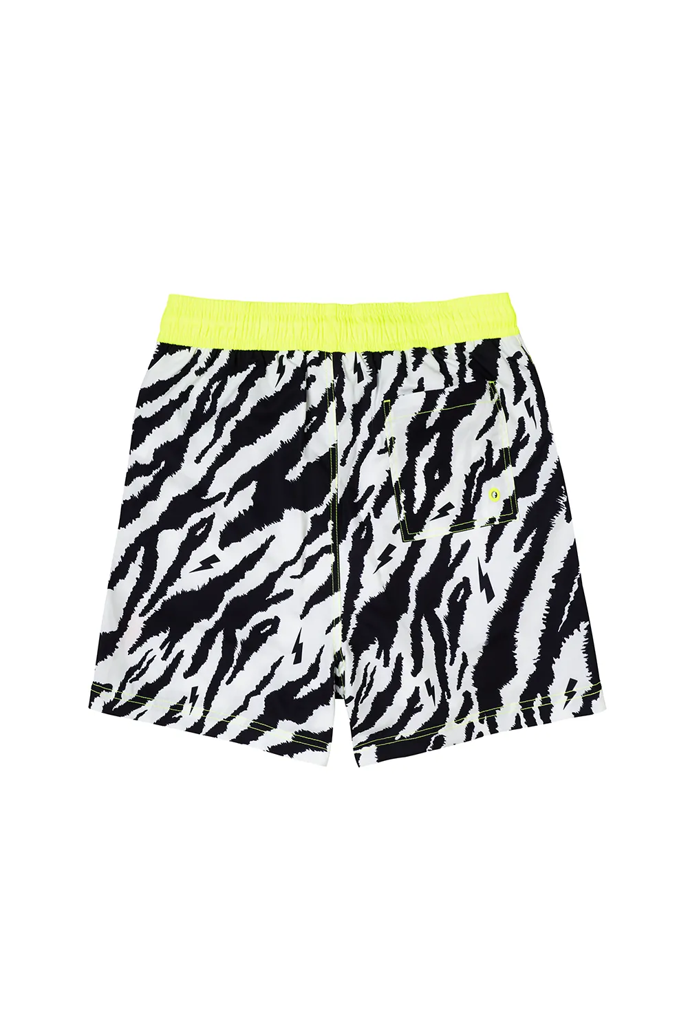Men's Ivory with Black Shadow Tiger Swim Shorts