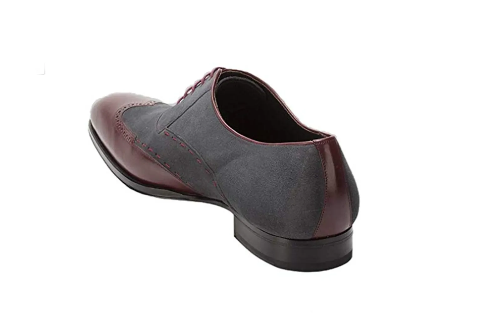 Mezlan Paganini Burgundy/Grey Suede & Leather Wingtip shoe