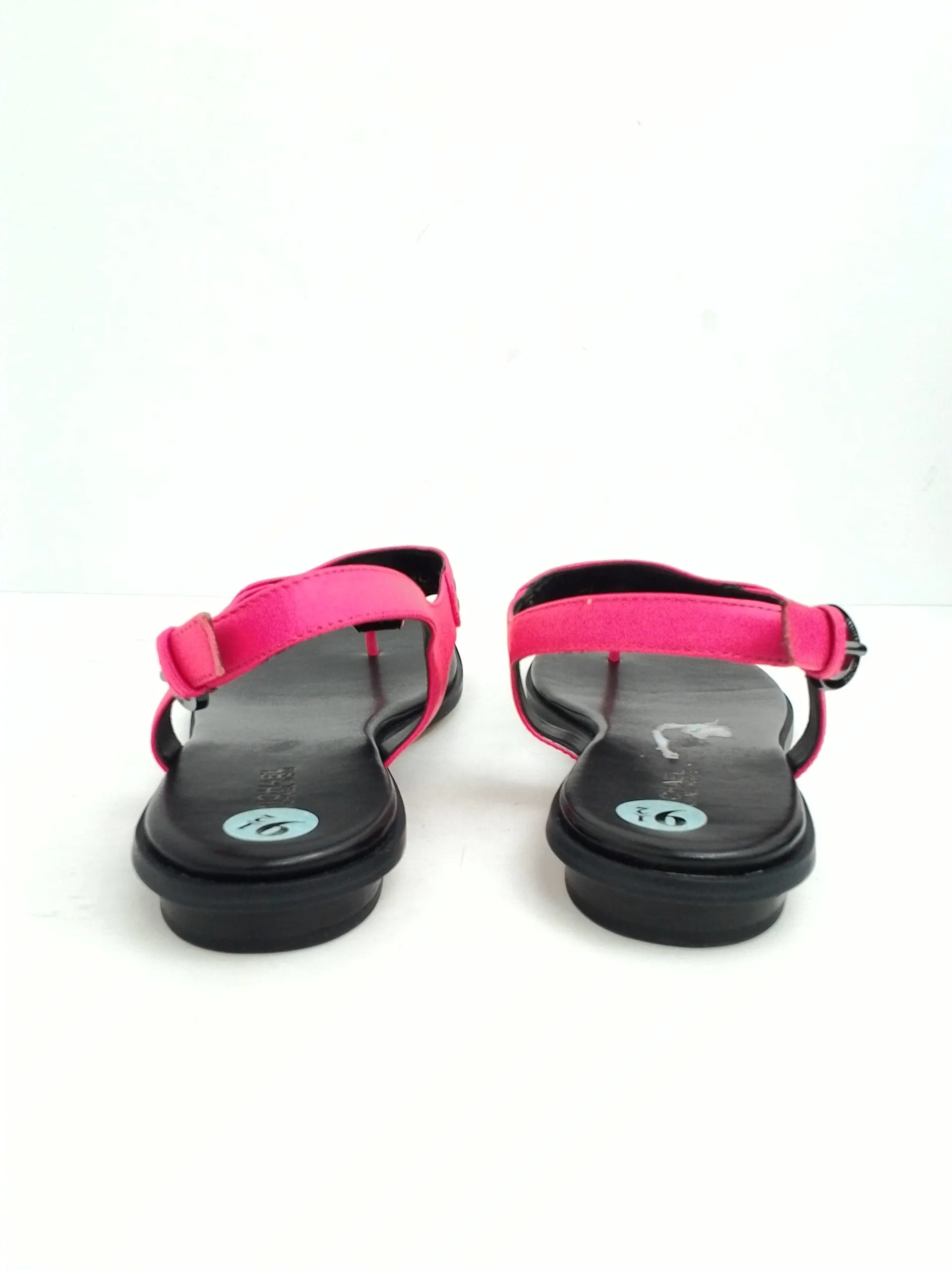 Michael Kors Women's Plate Thong Flat Sandal Neon Pink Size 9.5 M