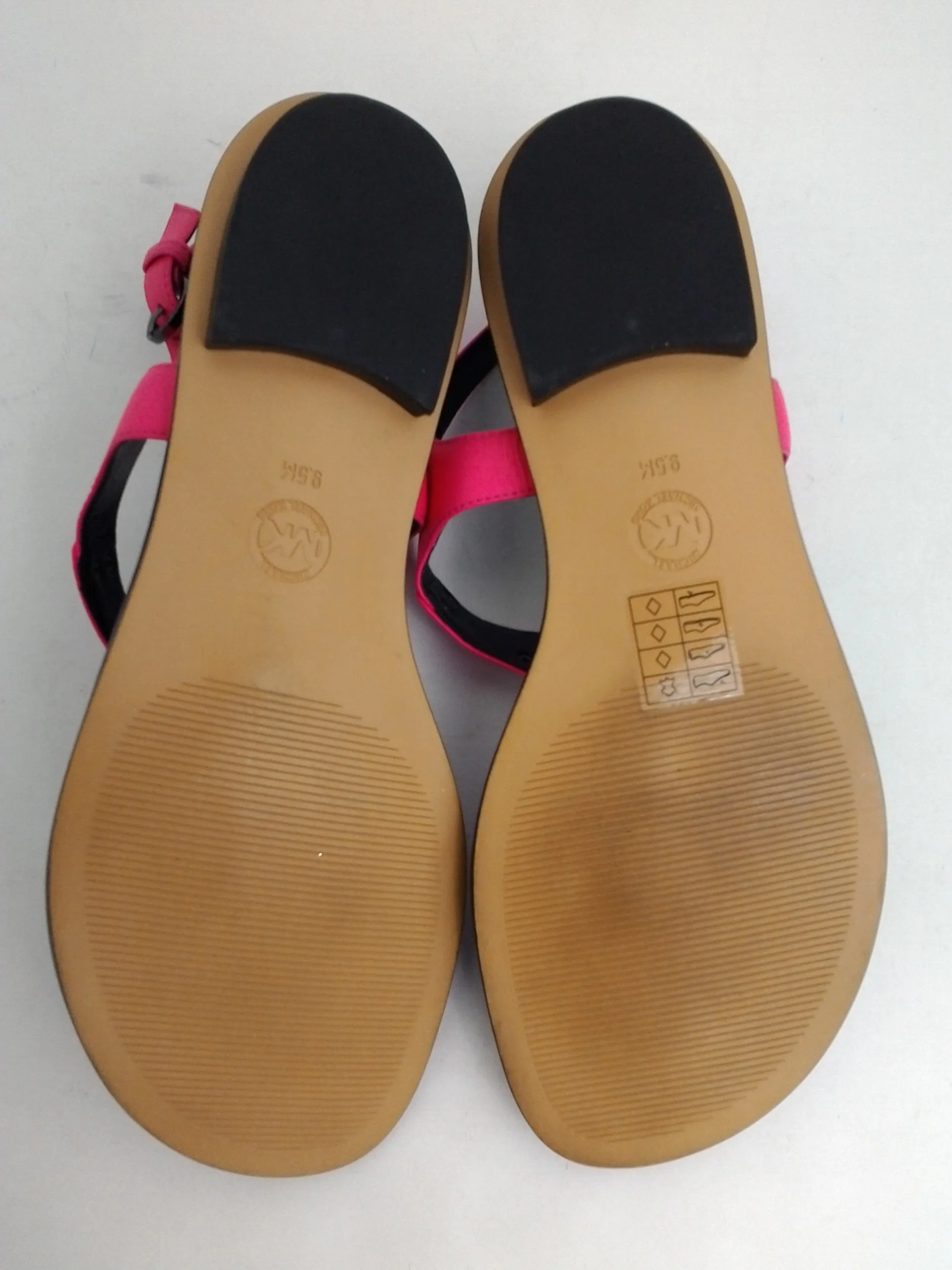 Michael Kors Women's Plate Thong Flat Sandal Neon Pink Size 9.5 M