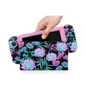 Nintendo Switch Skin Decals - Flower Neon - Wrap Vinyl Sticker