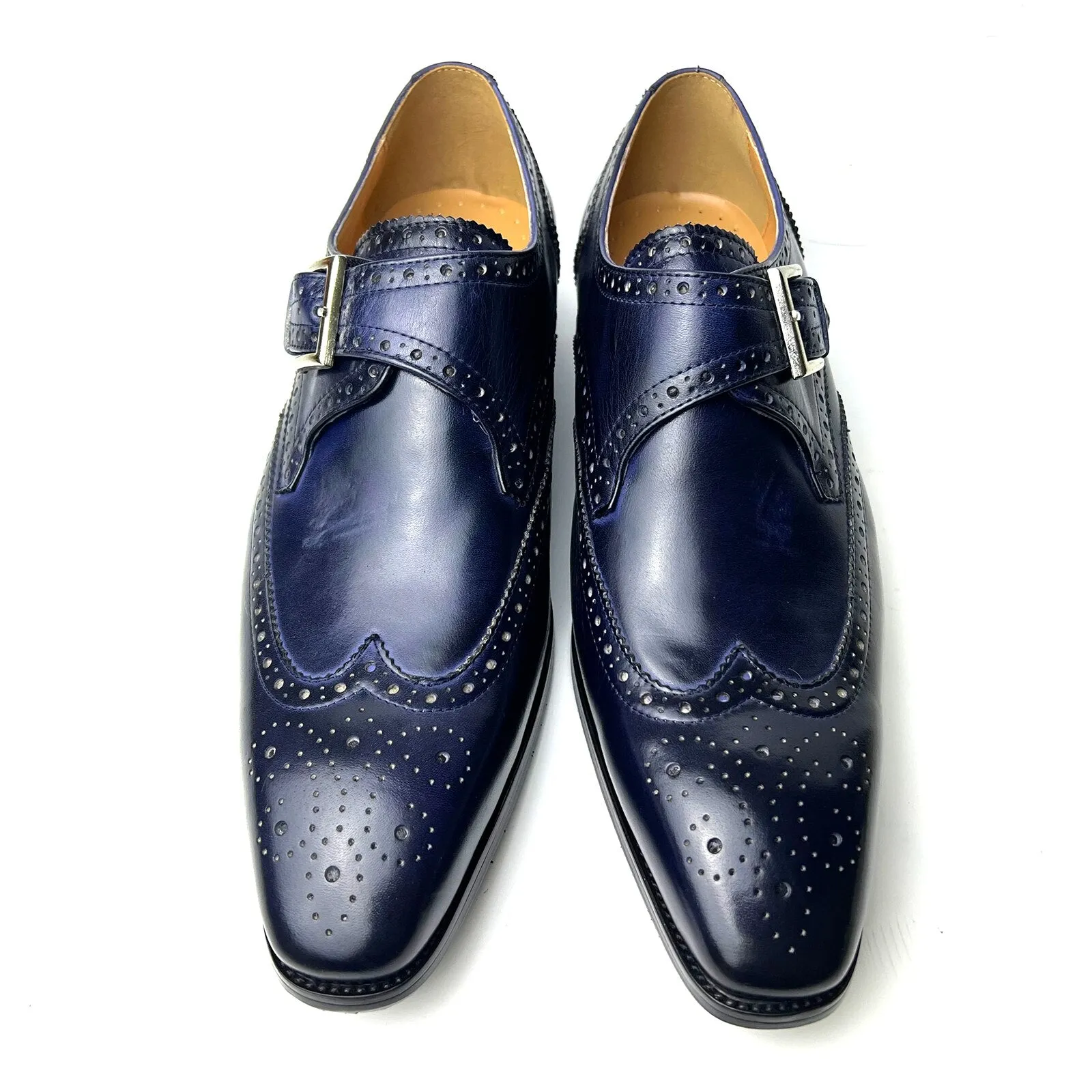 Oxford Style Men's Dress Shoes Handmade Genuine Leather Designer Formal