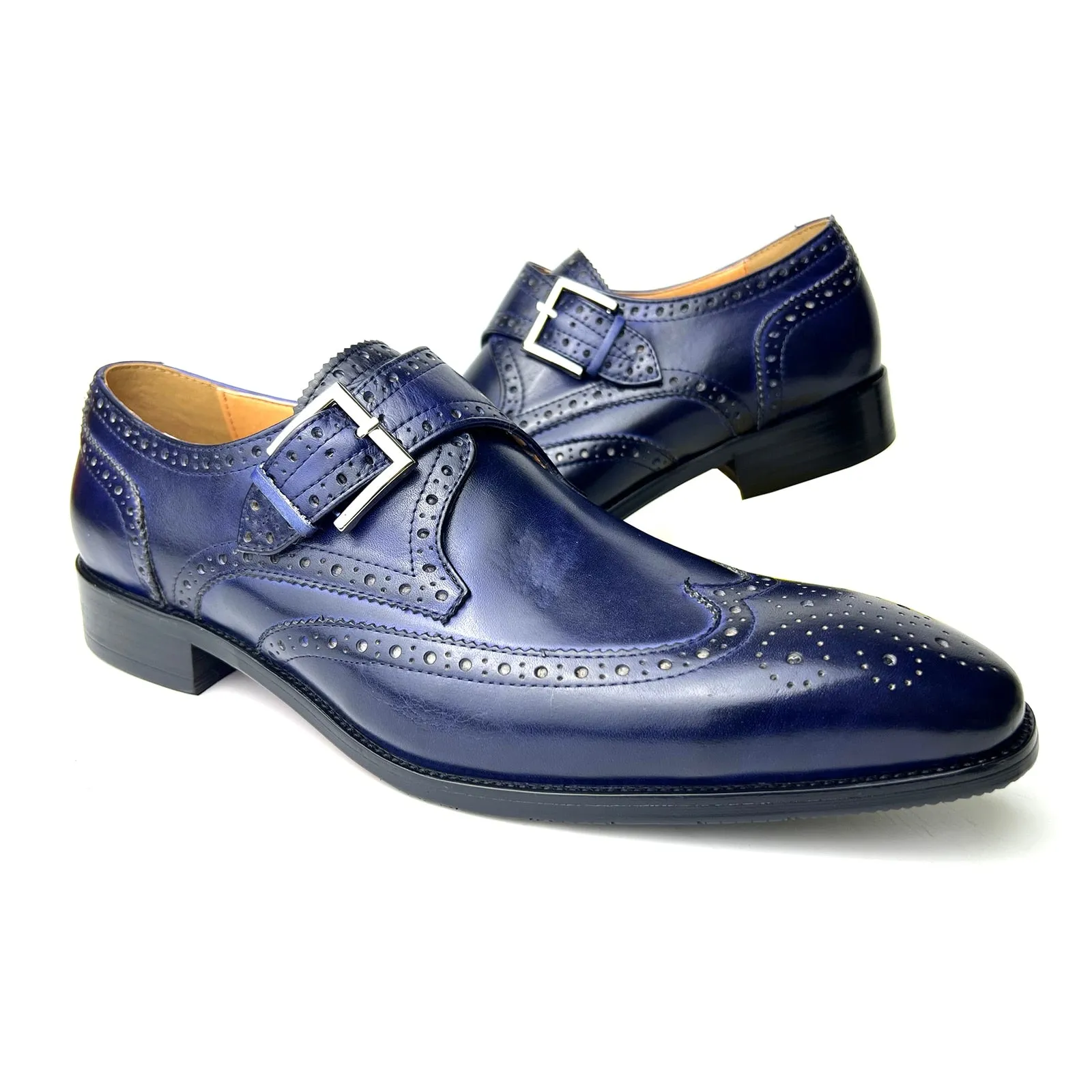 Oxford Style Men's Dress Shoes Handmade Genuine Leather Designer Formal