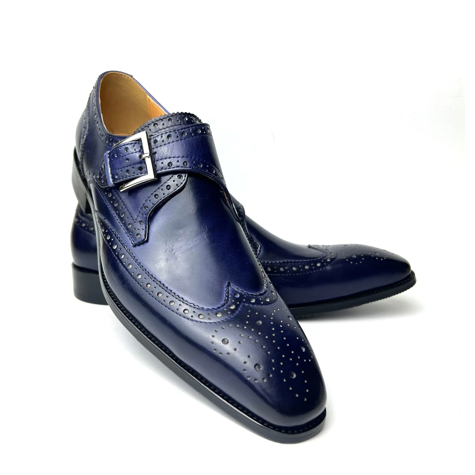 Oxford Style Men's Dress Shoes Handmade Genuine Leather Designer Formal