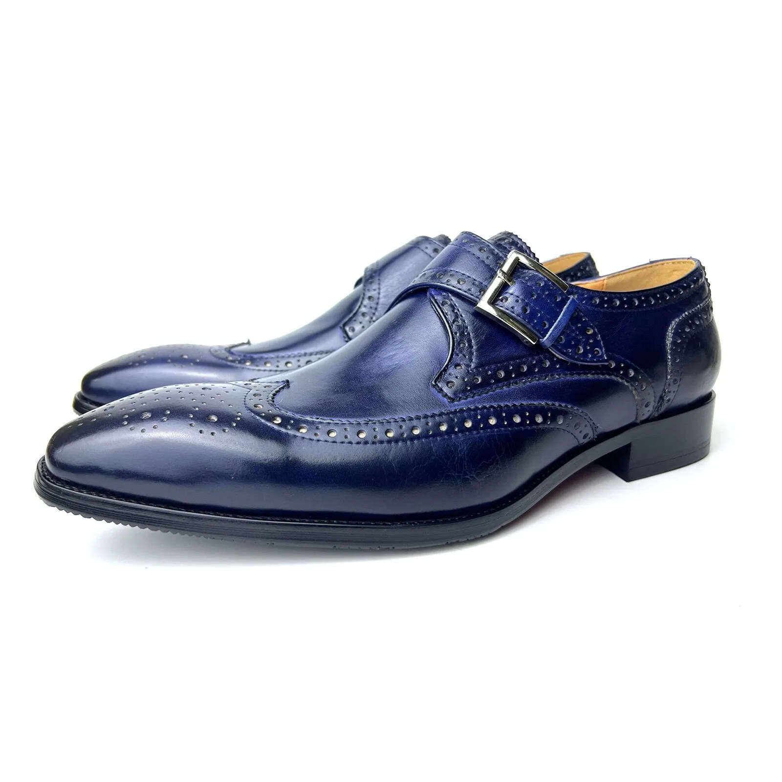 Oxford Style Men's Dress Shoes Handmade Genuine Leather Designer Formal