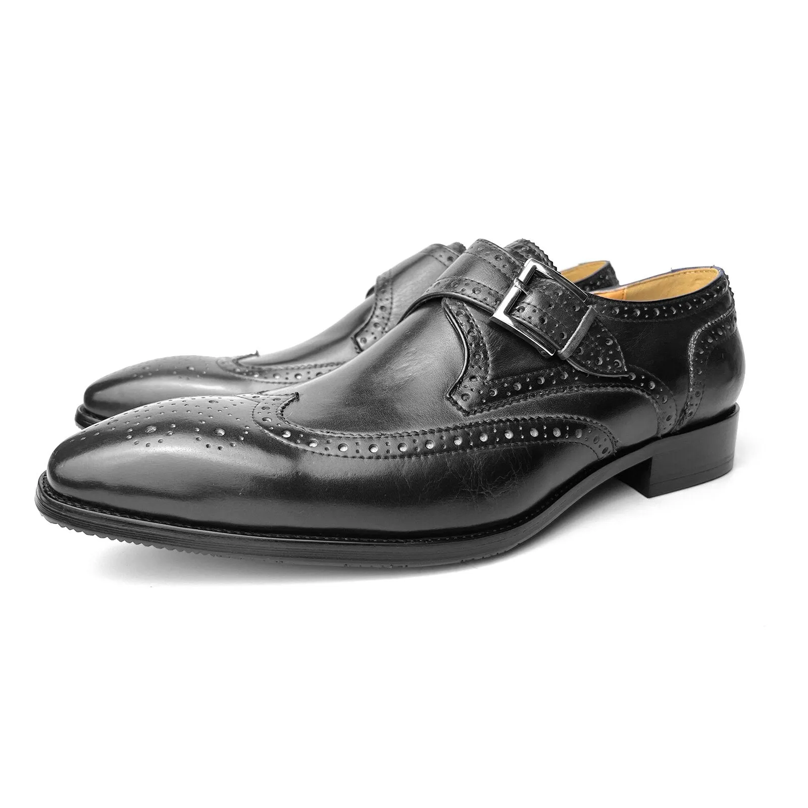 Oxford Style Men's Dress Shoes Handmade Genuine Leather Designer Formal