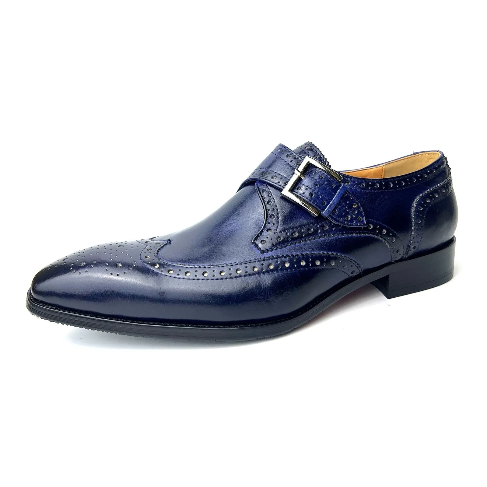 Oxford Style Men's Dress Shoes Handmade Genuine Leather Designer Formal