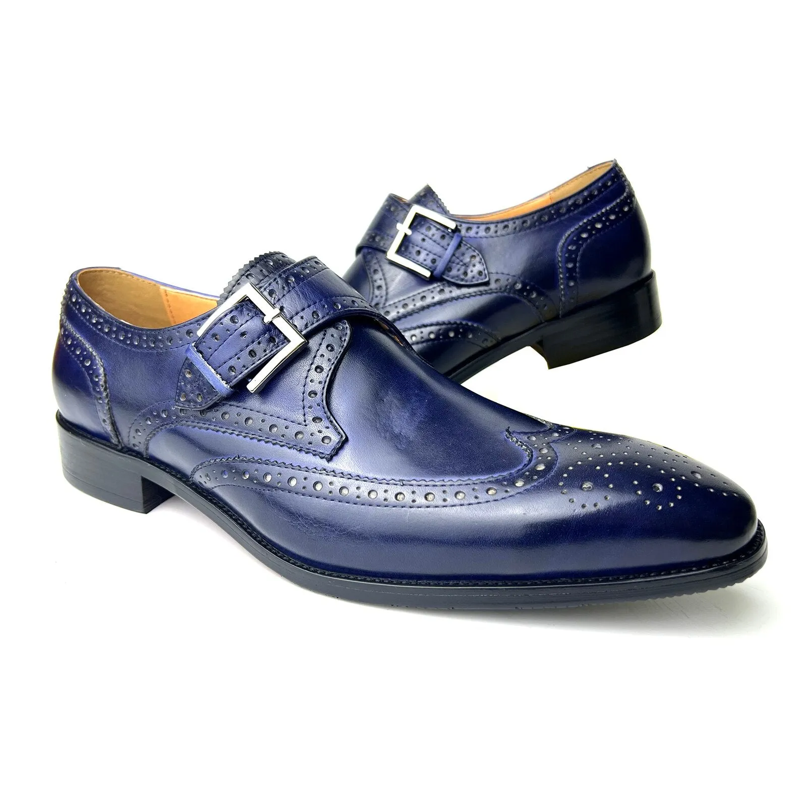 Oxford Style Men's Dress Shoes Handmade Genuine Leather Designer Formal