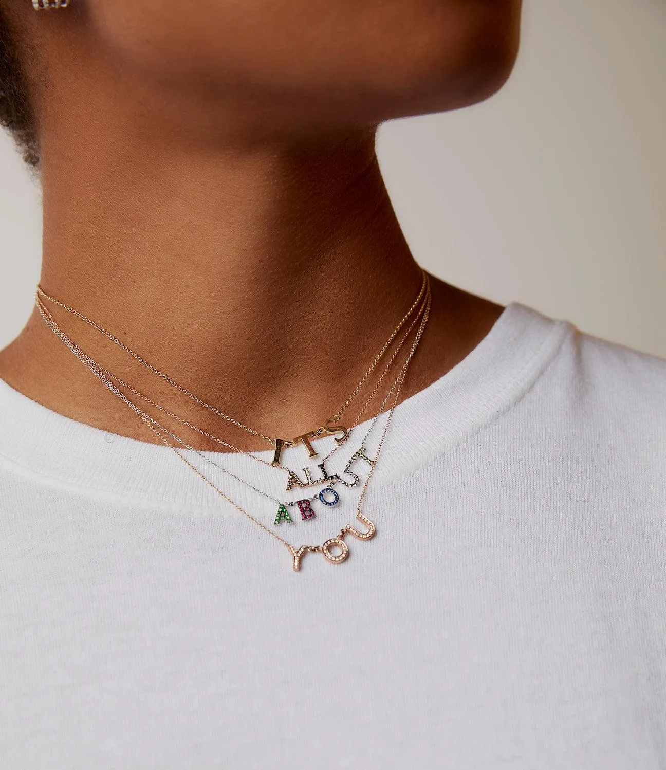 Personalised Rainbow Letter Necklace