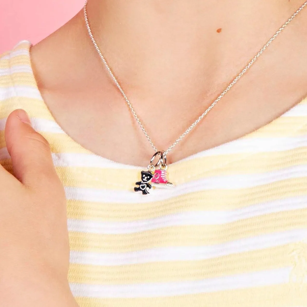 Pink High-Top Shoe Pendant - Sterling Silver