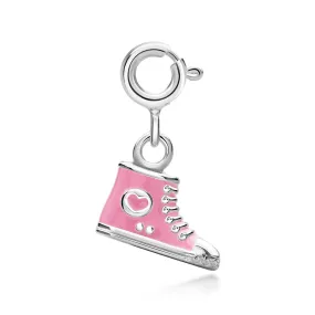 Pink High-Top Sneaker Charm - Sterling Silver
