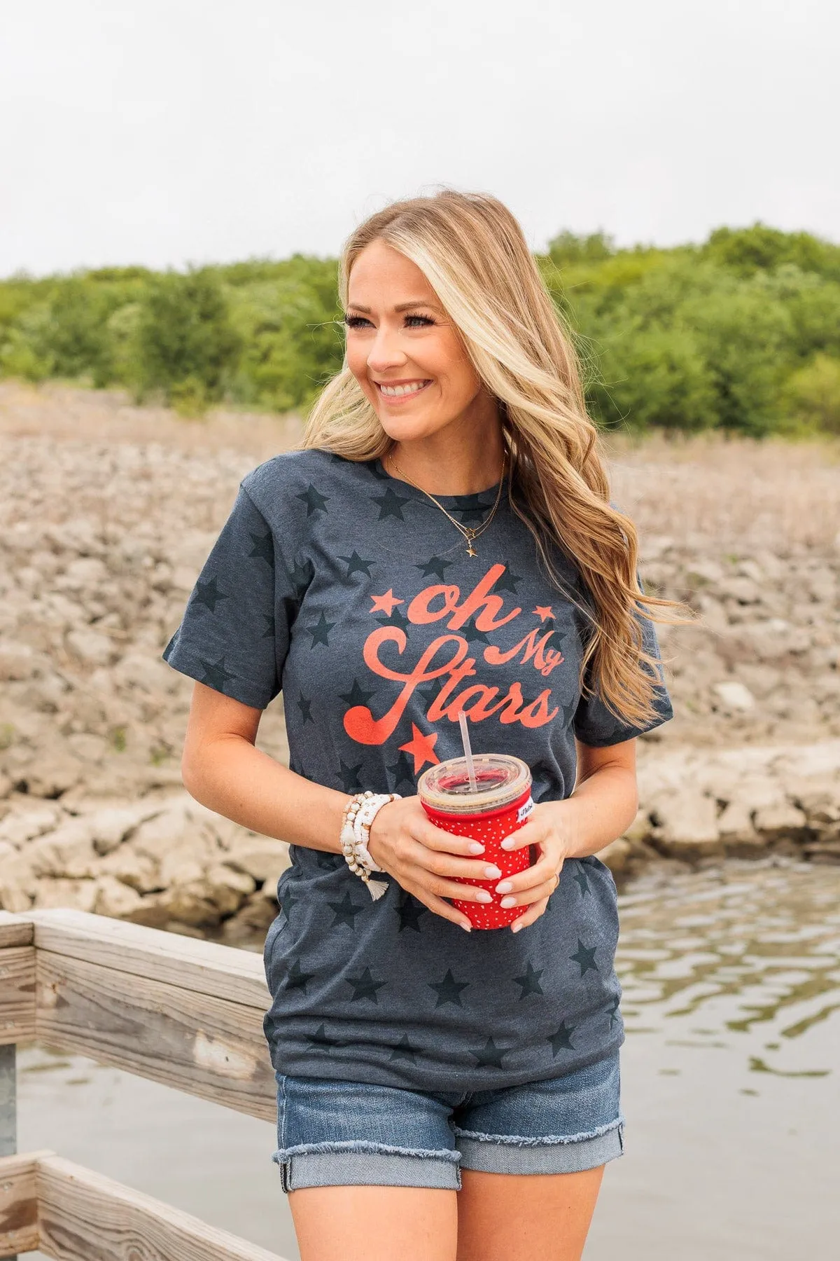 "Oh My Stars" Graphic Tee- Navy