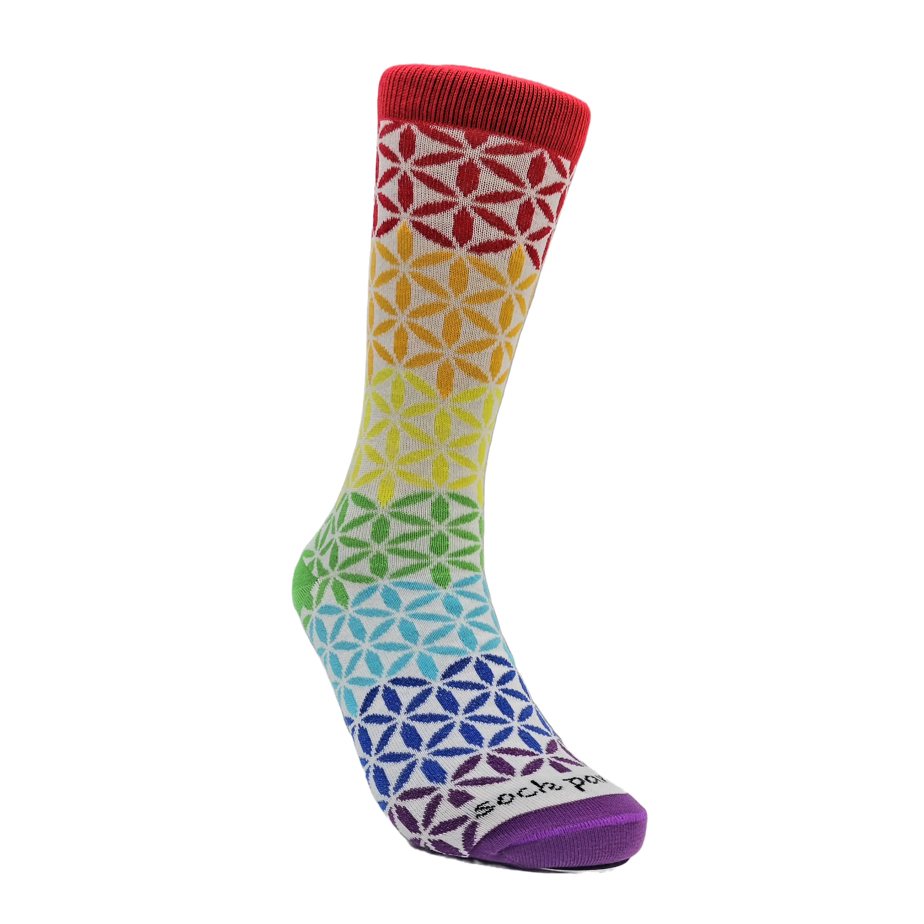 Rainbow Flower Pattern Socks from the Sock Panda (Adult Medium - Women's Shoe Sizes 5-10)