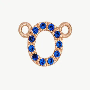 Rose Gold, Blue Sapphire Letter