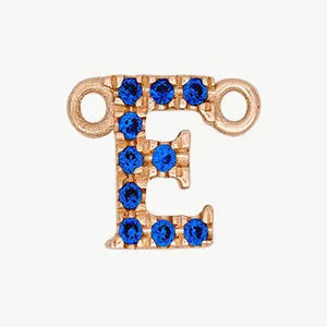 Rose Gold, Blue Sapphire Letter