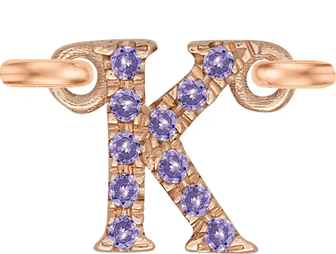 Rose Gold, Lilac Sapphire Letter