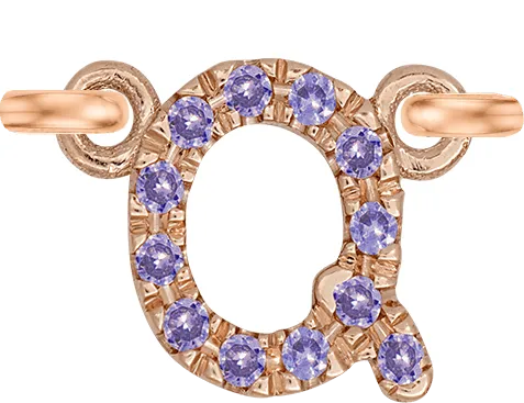 Rose Gold, Lilac Sapphire Letter