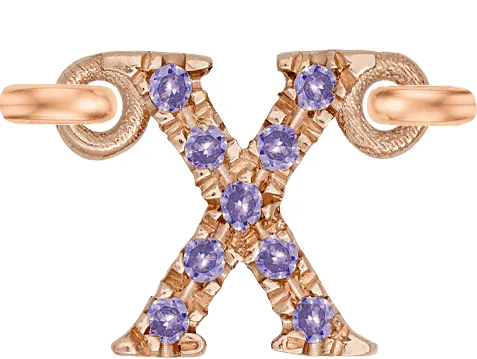 Rose Gold, Lilac Sapphire Letter