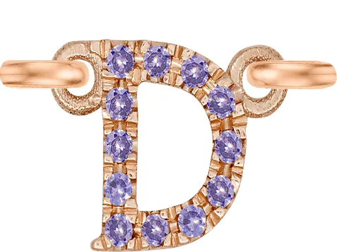 Rose Gold, Lilac Sapphire Letter