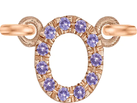 Rose Gold, Lilac Sapphire Letter