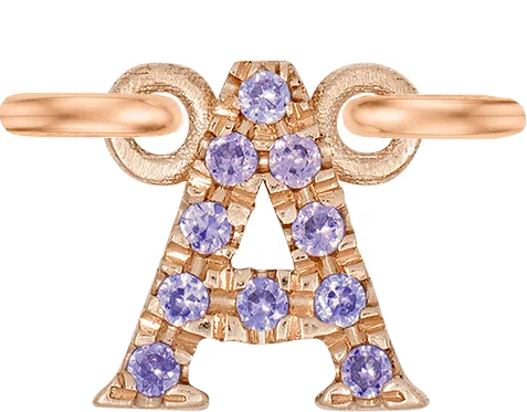Rose Gold, Lilac Sapphire Letter