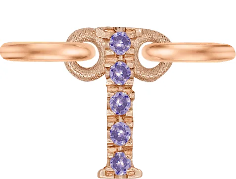Rose Gold, Lilac Sapphire Letter