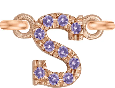 Rose Gold, Lilac Sapphire Letter