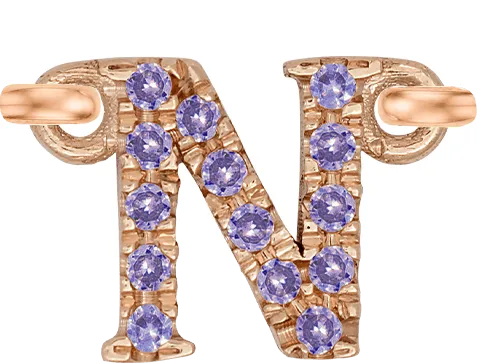Rose Gold, Lilac Sapphire Letter