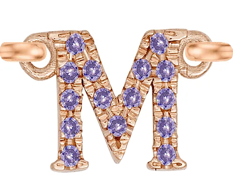 Rose Gold, Lilac Sapphire Letter