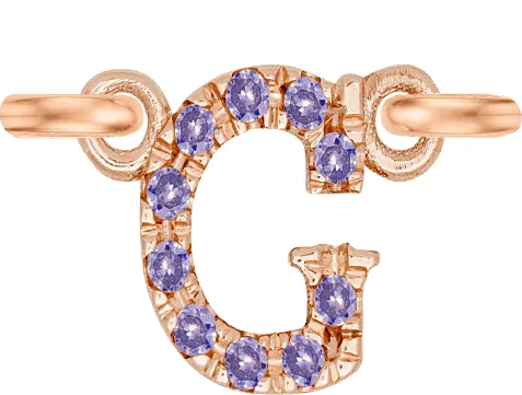 Rose Gold, Lilac Sapphire Letter