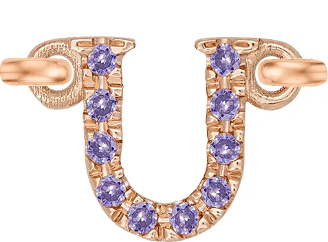 Rose Gold, Lilac Sapphire Letter