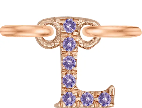 Rose Gold, Lilac Sapphire Letter