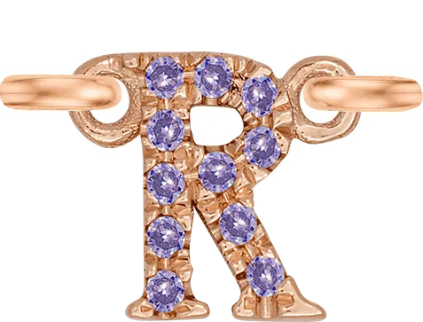 Rose Gold, Lilac Sapphire Letter