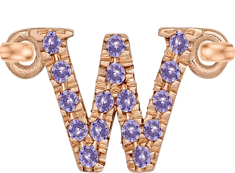 Rose Gold, Lilac Sapphire Letter