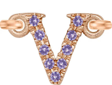 Rose Gold, Lilac Sapphire Letter