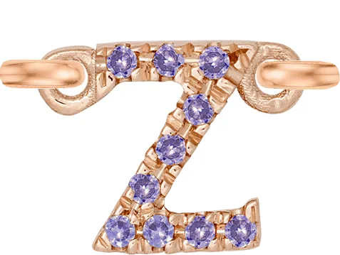Rose Gold, Lilac Sapphire Letter