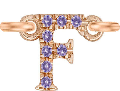 Rose Gold, Lilac Sapphire Letter