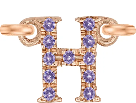 Rose Gold, Lilac Sapphire Letter