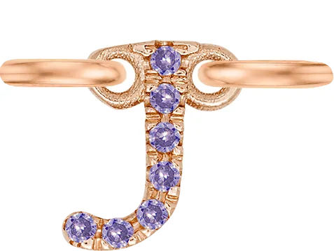 Rose Gold, Lilac Sapphire Letter