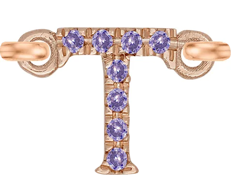 Rose Gold, Lilac Sapphire Letter