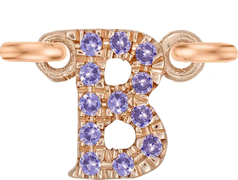 Rose Gold, Lilac Sapphire Letter