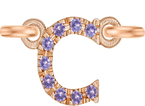 Rose Gold, Lilac Sapphire Letter