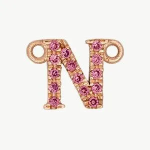 Rose Gold, Pink Sapphire Letter