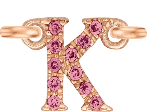 Rose Gold, Pink Sapphire Letter