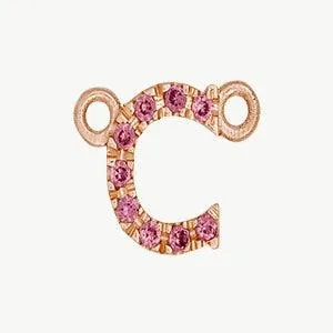 Rose Gold, Pink Sapphire Letter
